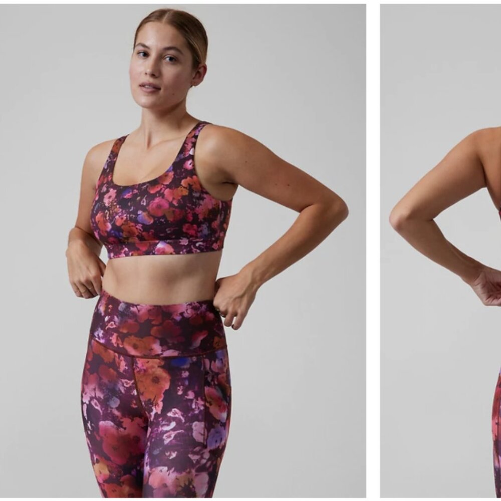 Athleta sports bra - size M - floral print- excellent condition